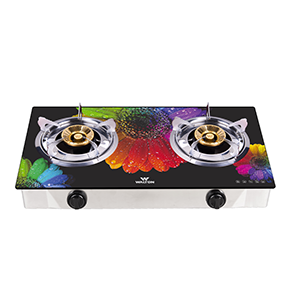 Walton Glass Top Double Burner LPG or NG Gas Stove | WGS-UltraFlame Double | Official Walton Gas Stove